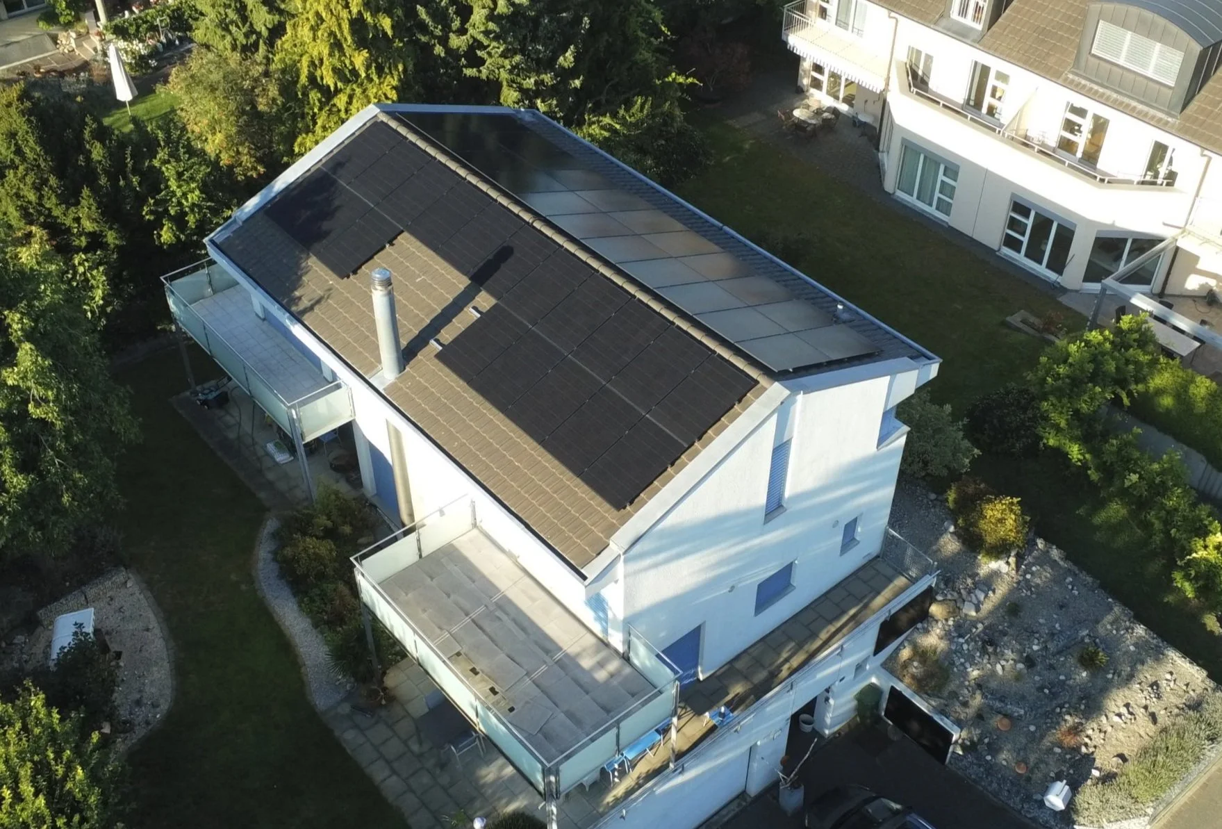 Photovoltaik-Anlage auf einem Einfamilienhaus